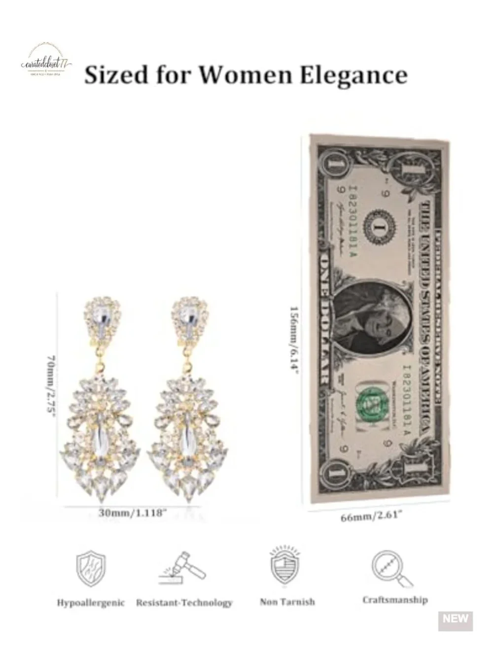 Silver Chandelier Earrings for Women Dangling Rhinestone Drop Earrings Crystal